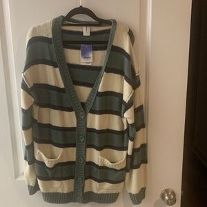 Striped Cardigan with Pockets